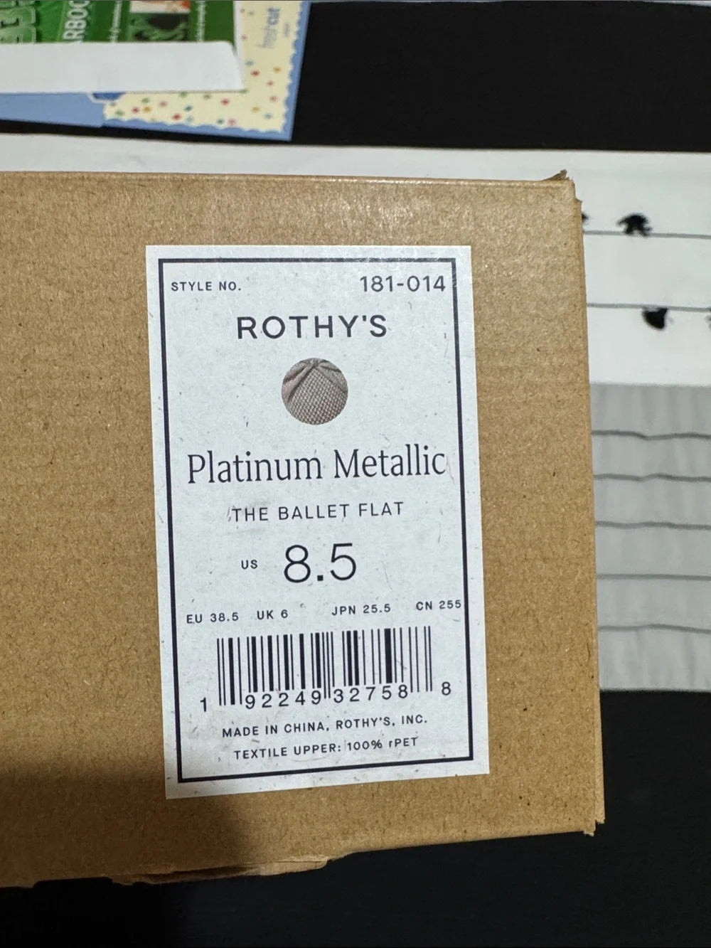Rothy's Metallic Gold Knit Ballet Flats with Bow